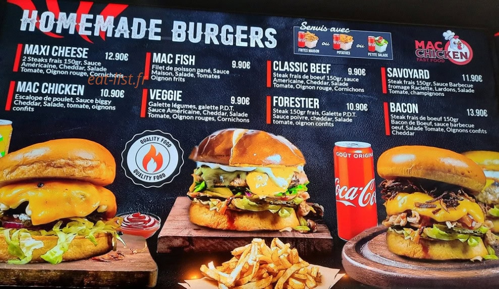 Mac Chicken — carte page 3