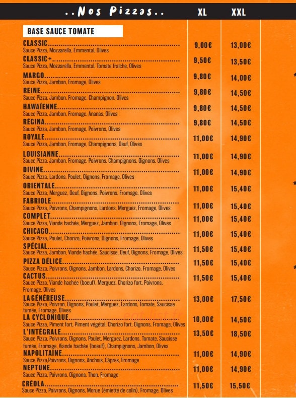 Pizza'delice — carte page 2