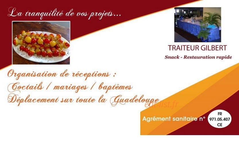 Traiteur Gilbert — carte page 1