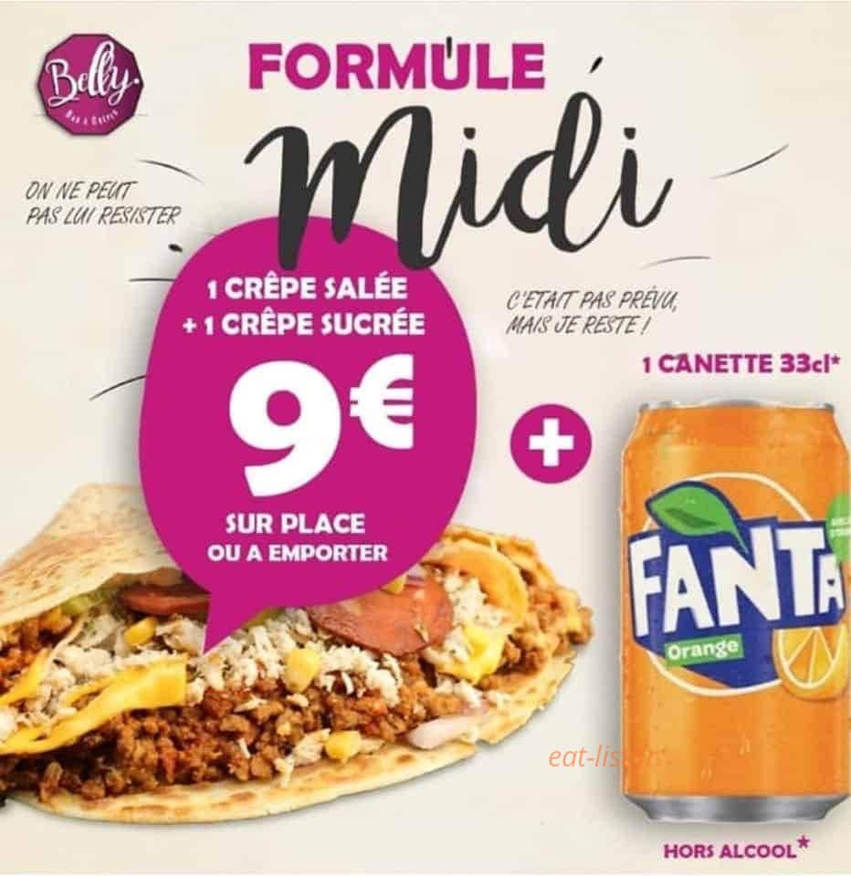 Belly's Food — carte page 1