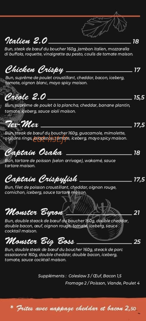 Byron Burger Bar — carte page 2