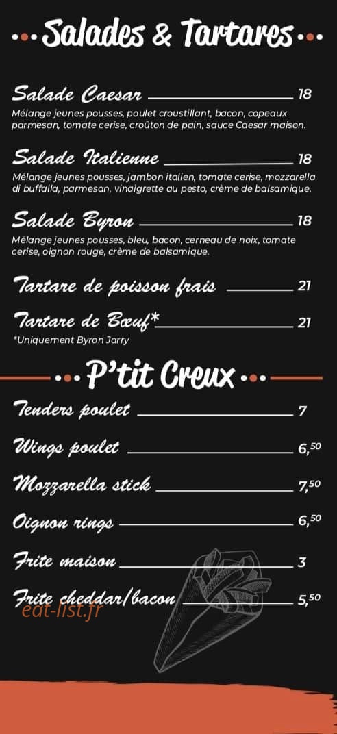 Byron Burger Bar — carte page 3