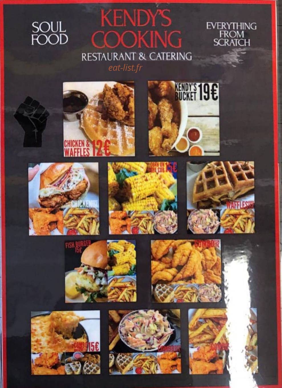 Kendy’s Cooking — carte page 1