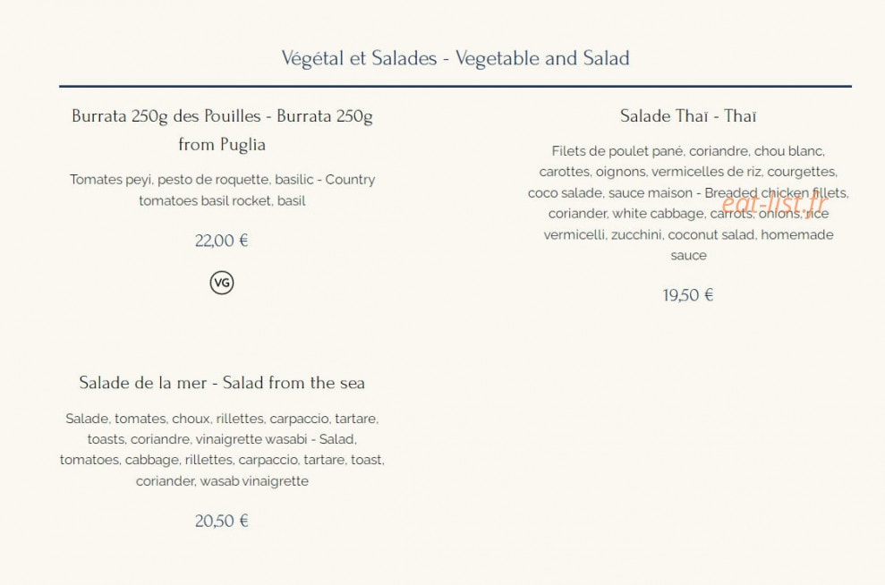 Le bistrot de la marine — carte page 3