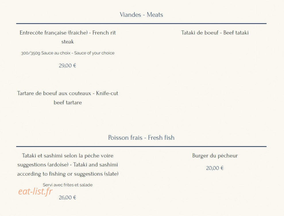 Le bistrot de la marine — carte page 5