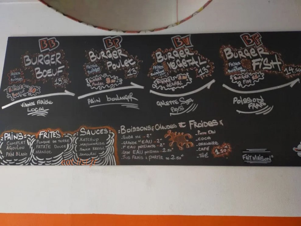 Le Burger Bio — carte page 1