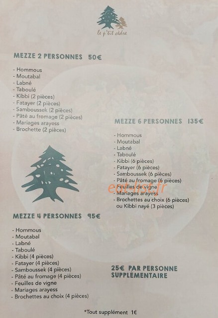 Le Petit Cèdre — carte page 5