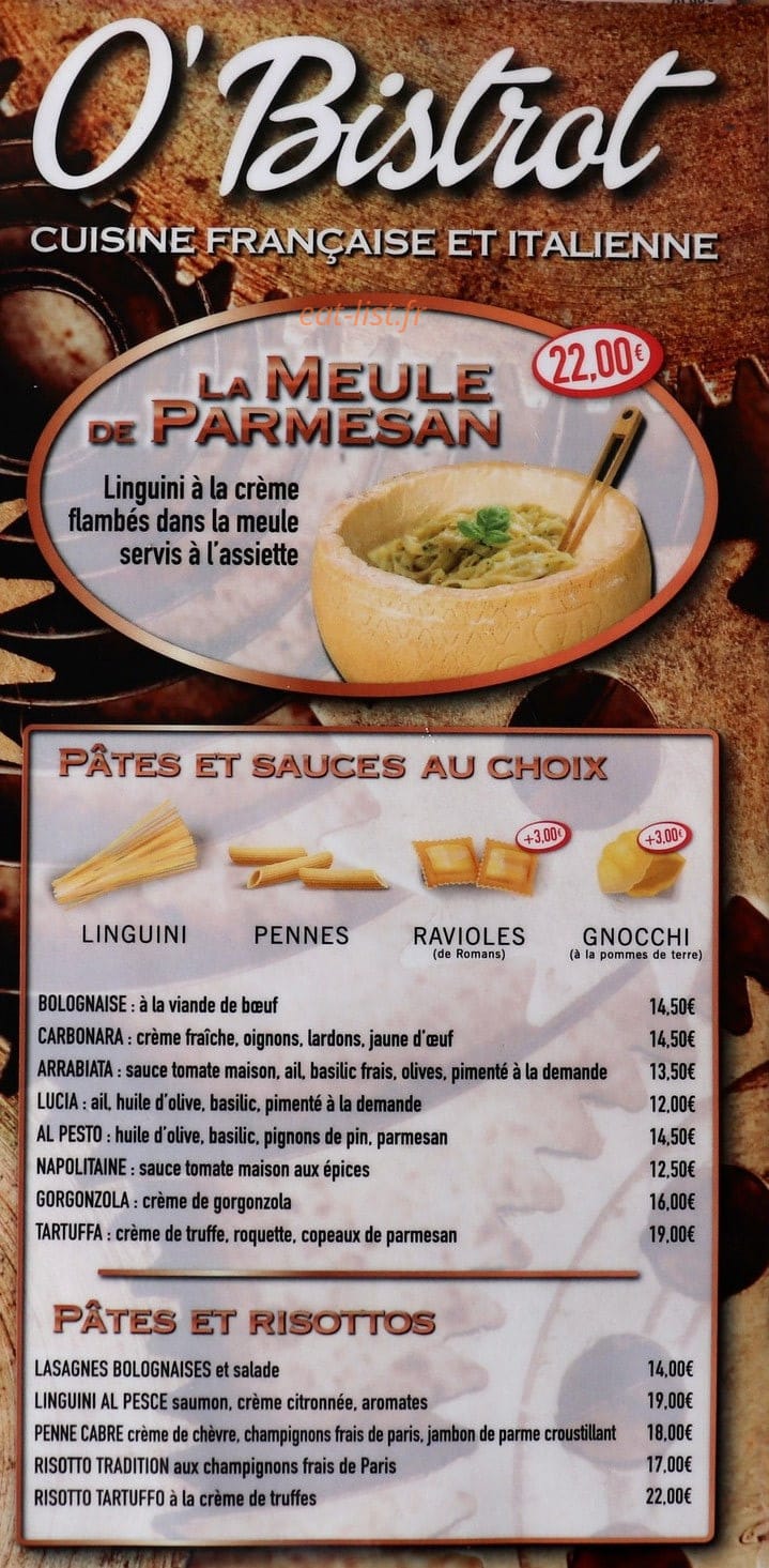 O’Bistrot — carte page 2