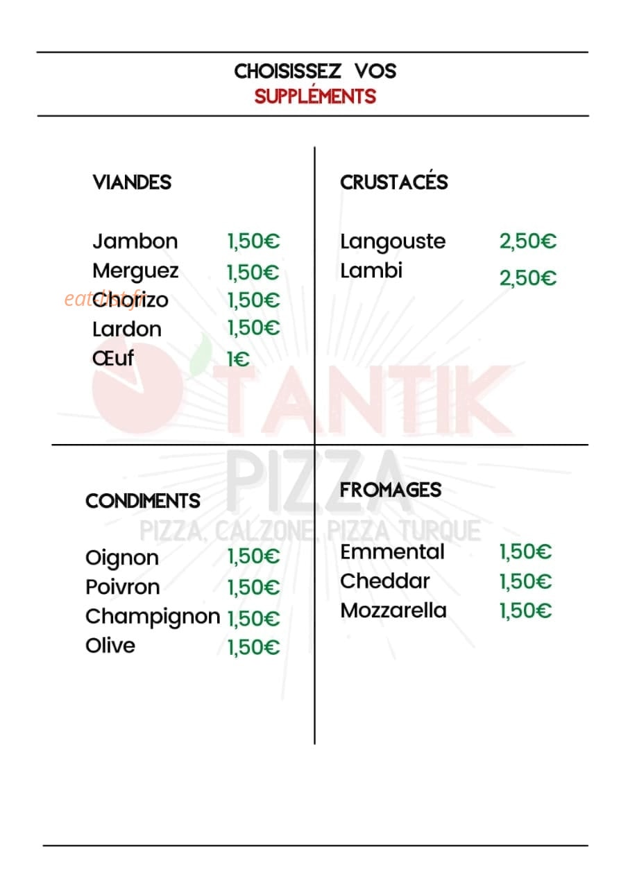 O'Tantik Pizza — carte page 2