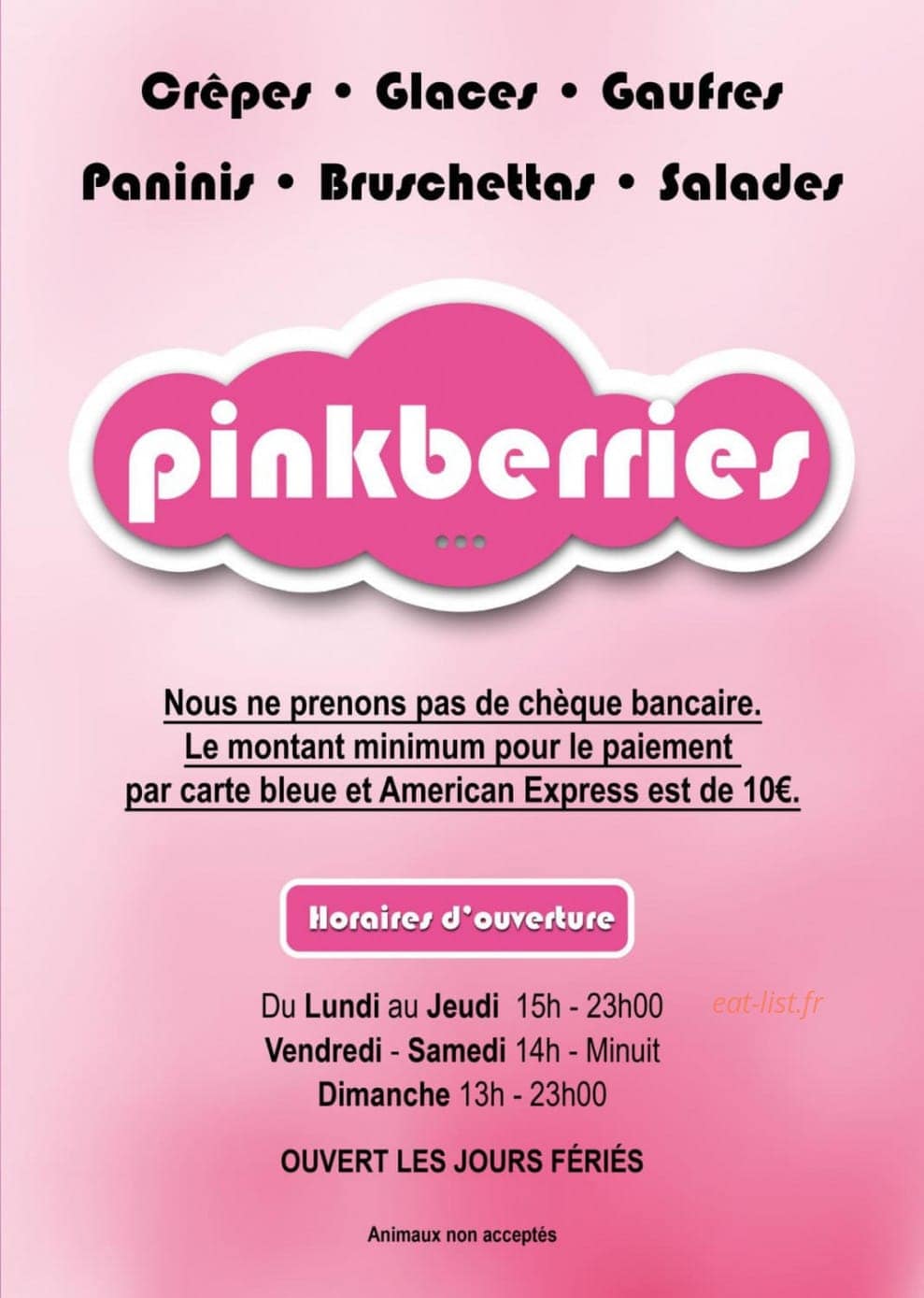 Pinkberries — carte page 8