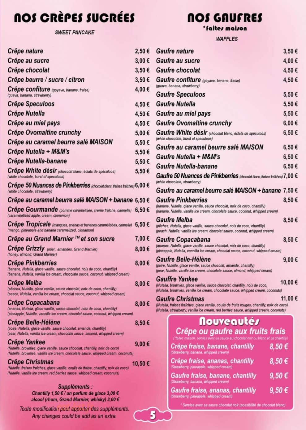 Pinkberries — carte page 2