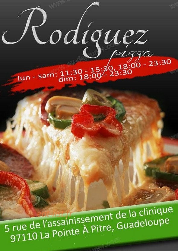 Rodriguez Pizza — carte page 1