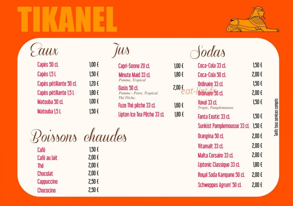 Snack Tikanel — carte page 6