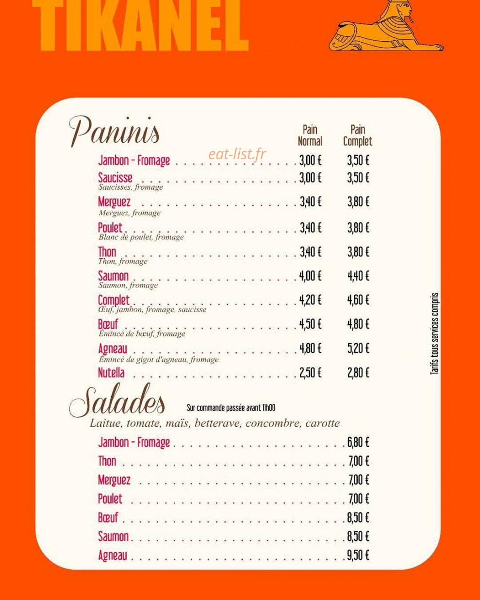 Snack Tikanel — carte page 4