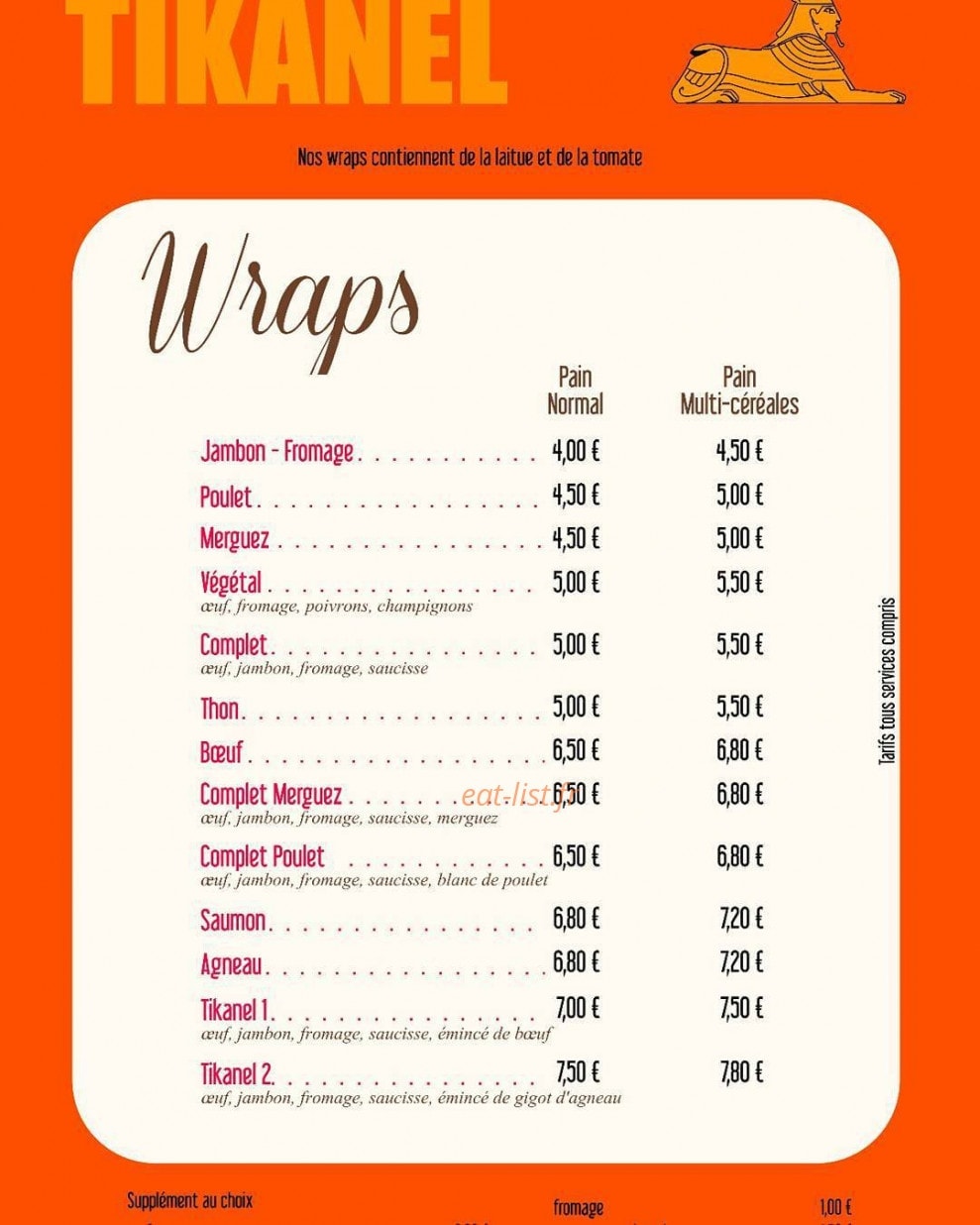 Snack Tikanel — carte page 2