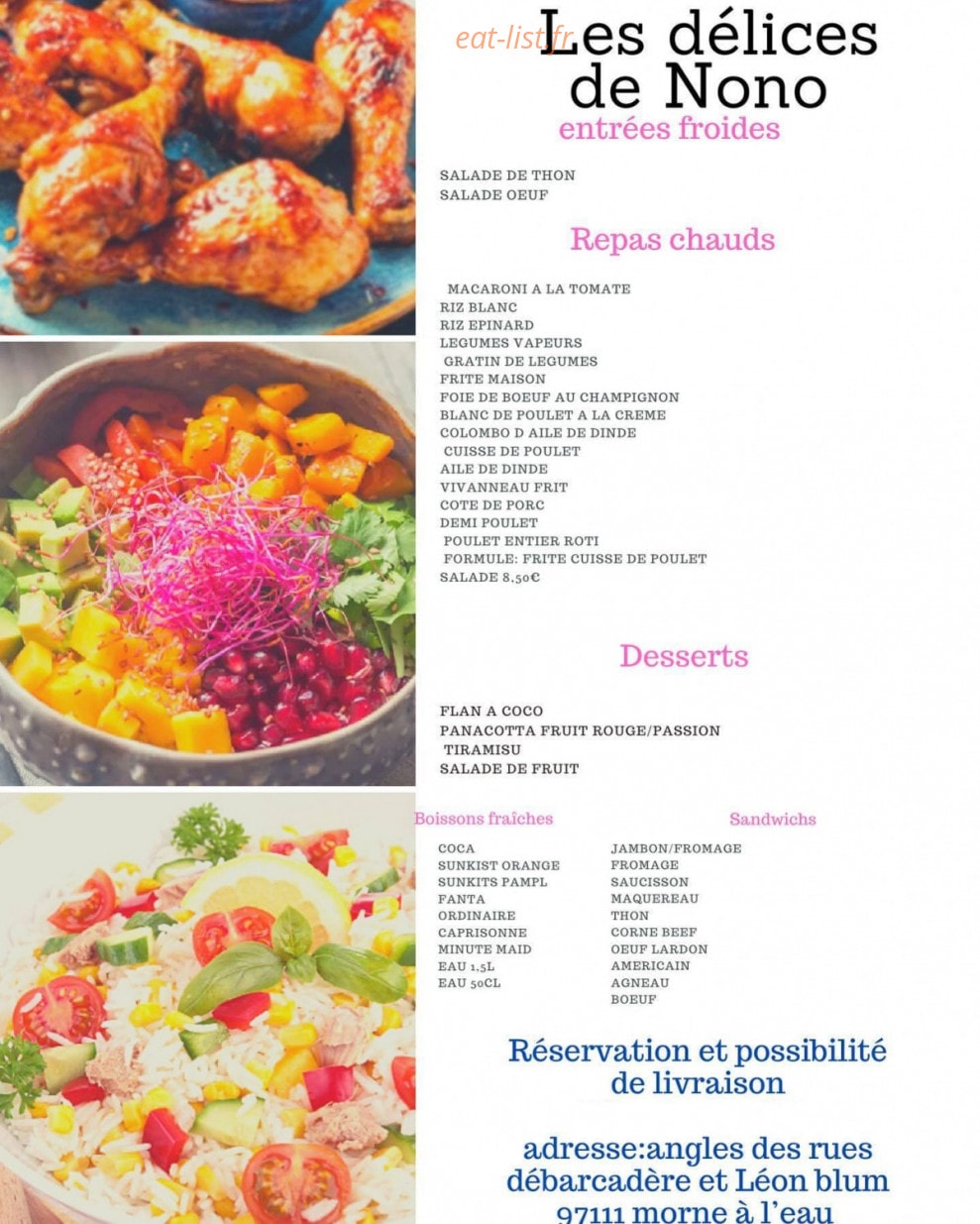 Les délices de nono — carte page 1