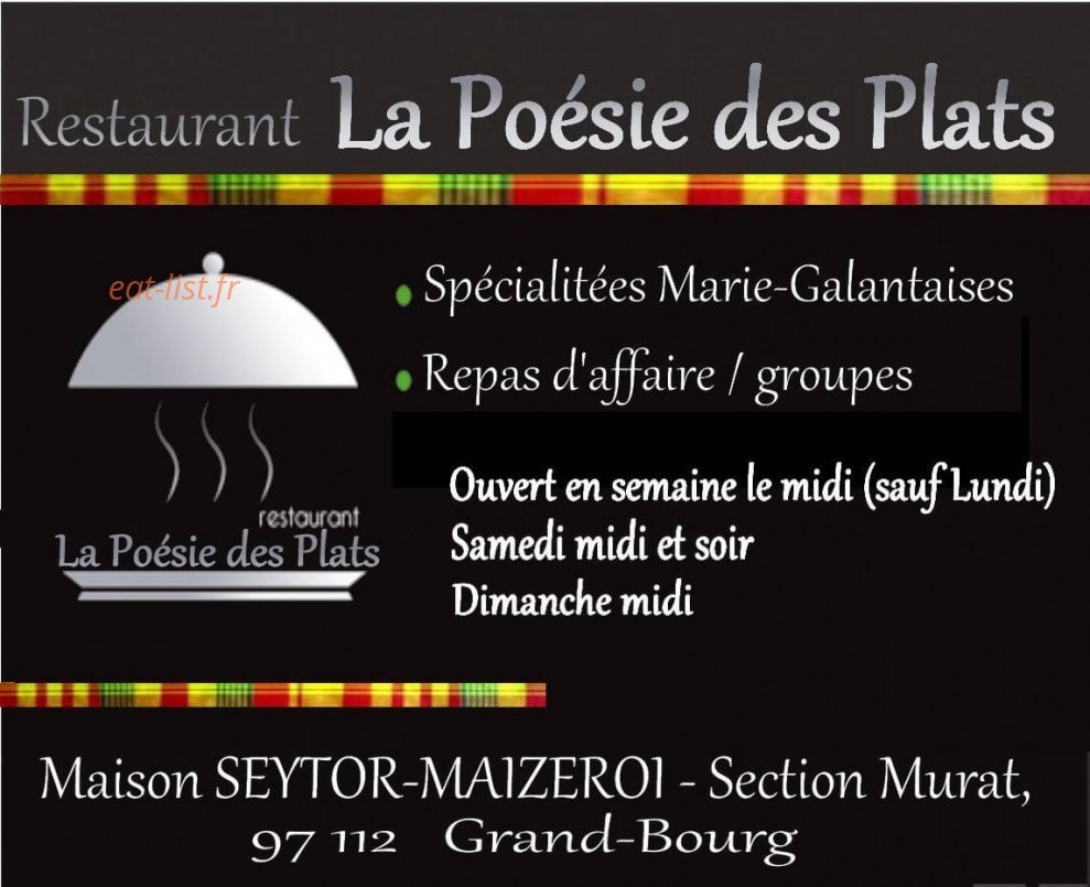 La Poésie des Plats — carte page 1