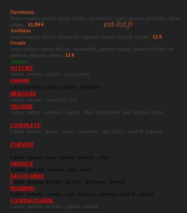 Bamboo Pizz' — carte page 2