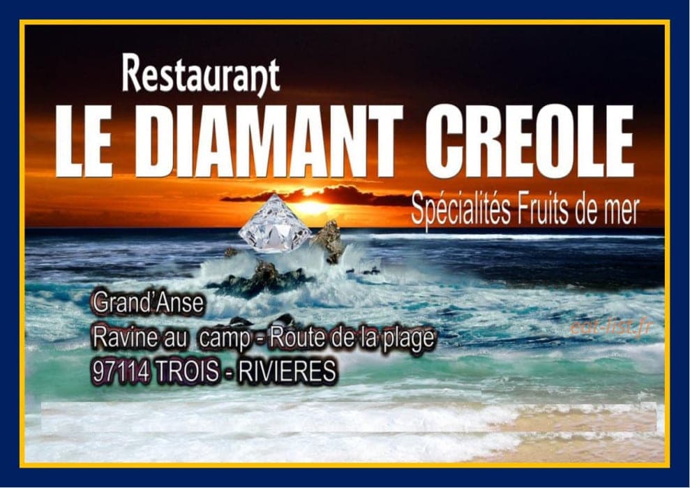 Carte et menu Le Diamant Créole Trois Rivieres