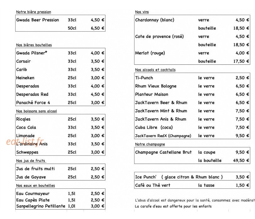 JackTavern — carte page 2