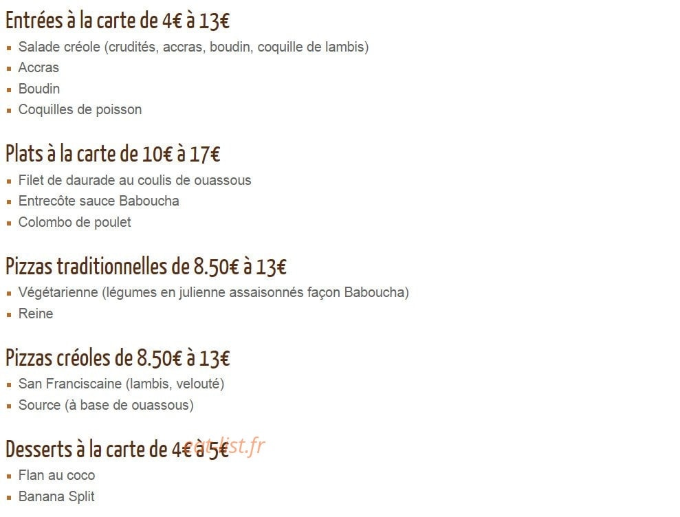 Baboucha — carte page 1