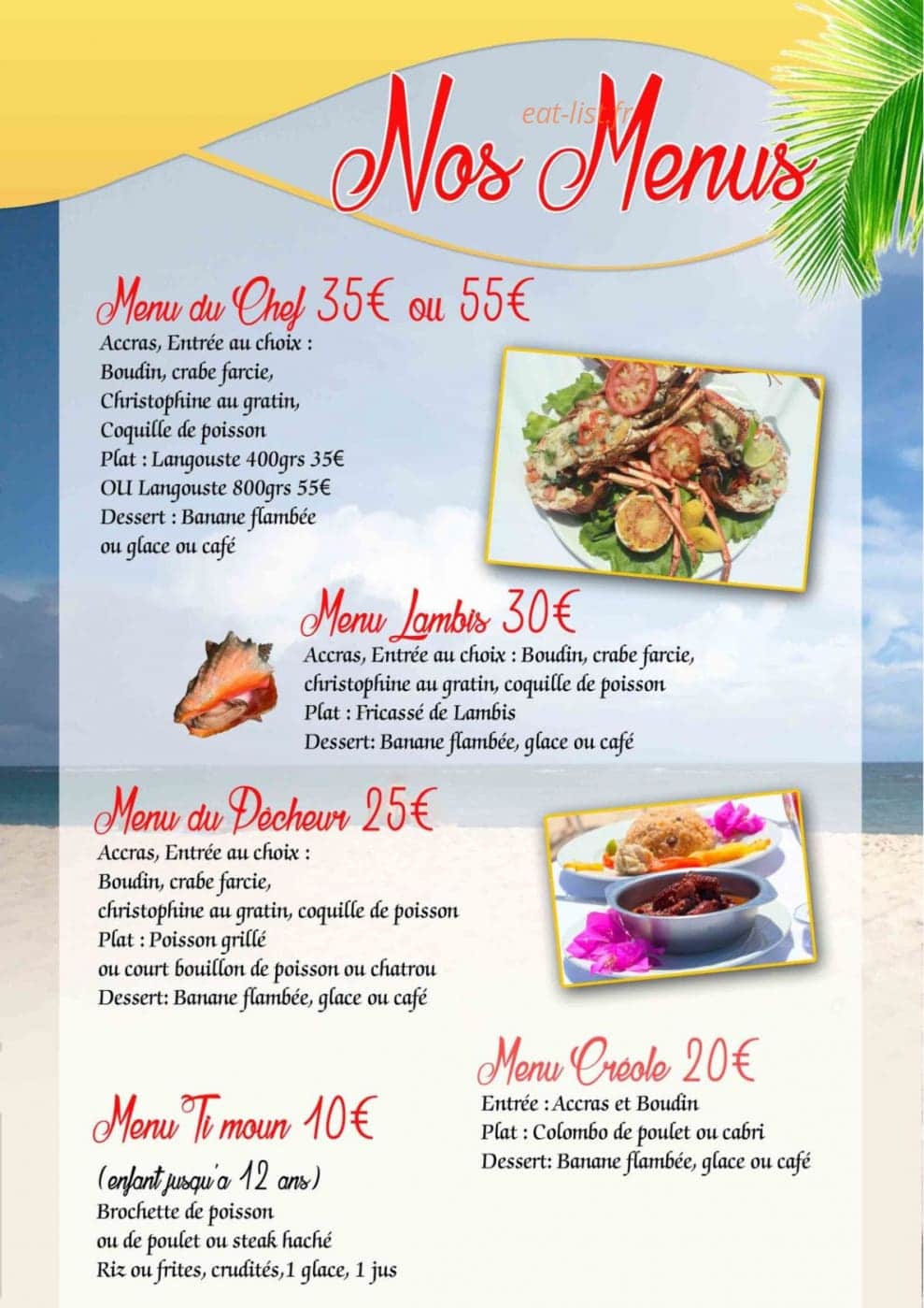Chez Honoré — carte page 2