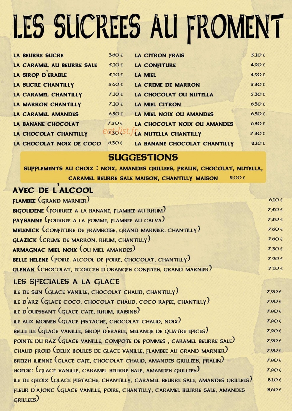 La petite creperie — carte page 2