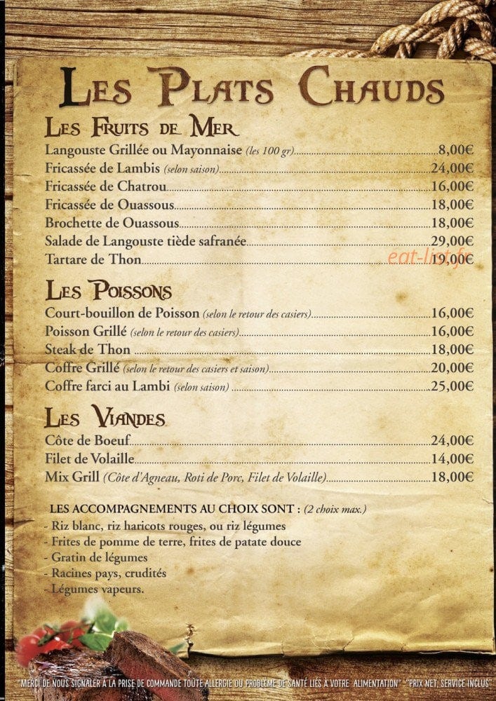 La Rhumerie du Pirate — carte page 5