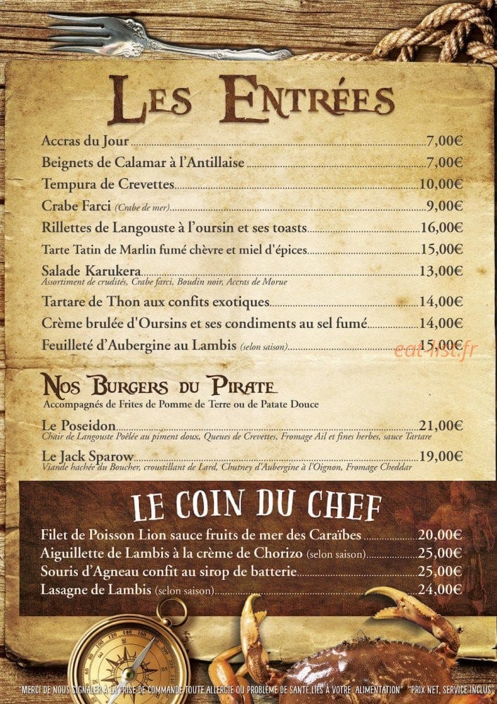 La Rhumerie du Pirate — carte page 3