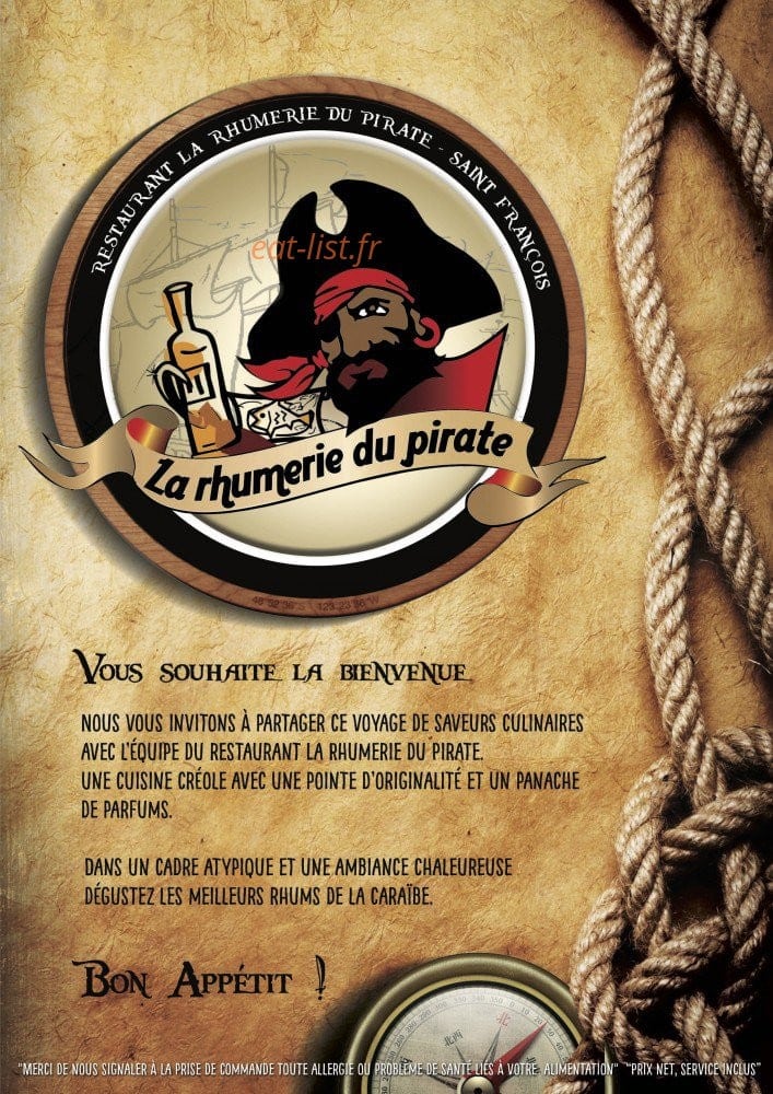 La Rhumerie du Pirate — carte page 1