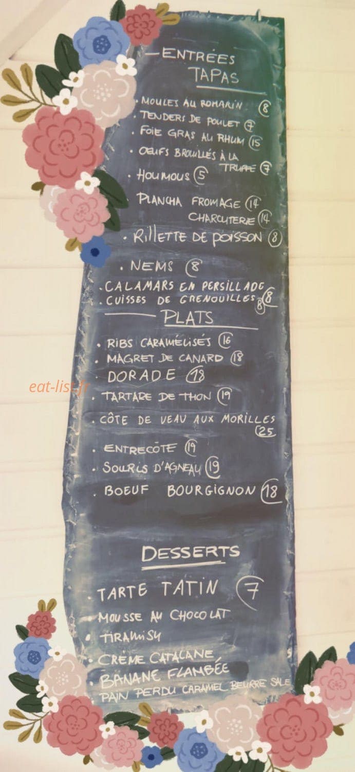 Le Bistrot Exotic — carte page 1