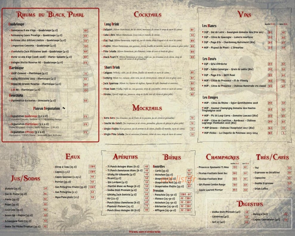 Le Black Pearl — carte page 2