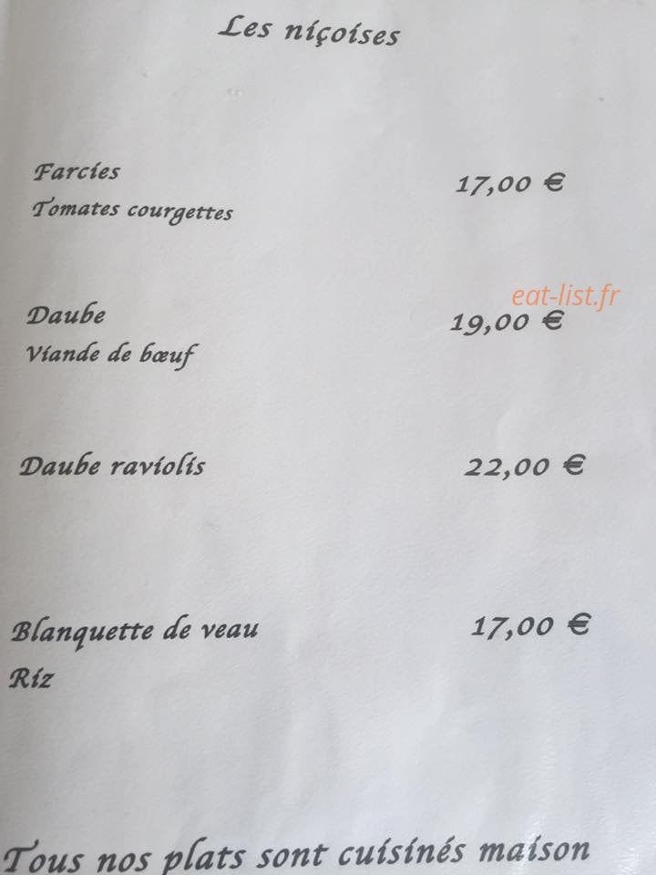 Les Niçoises — carte page 2