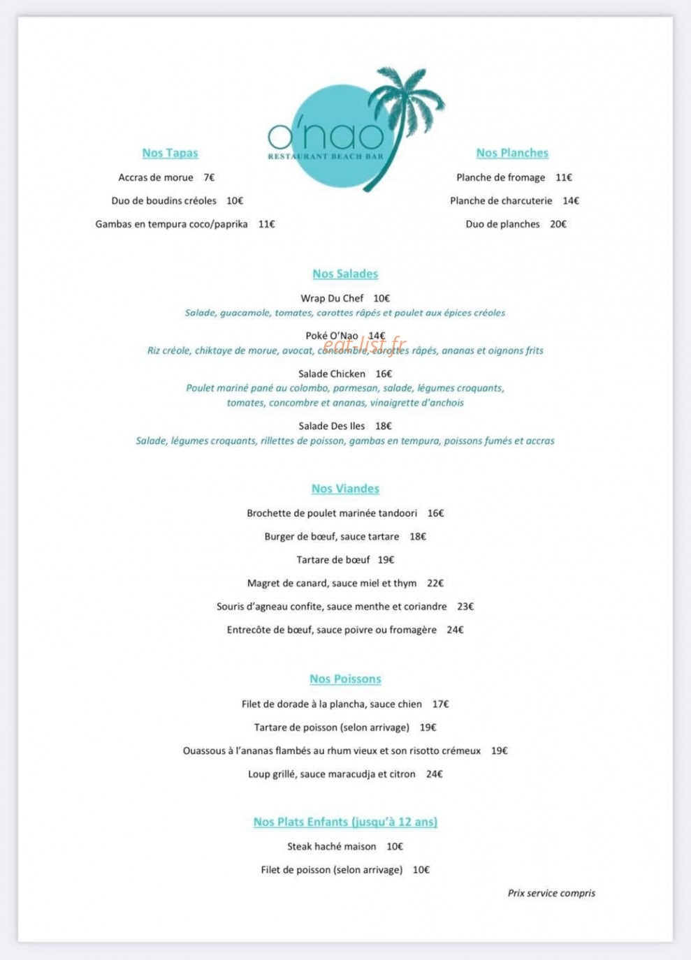 O'Nao — carte page 1