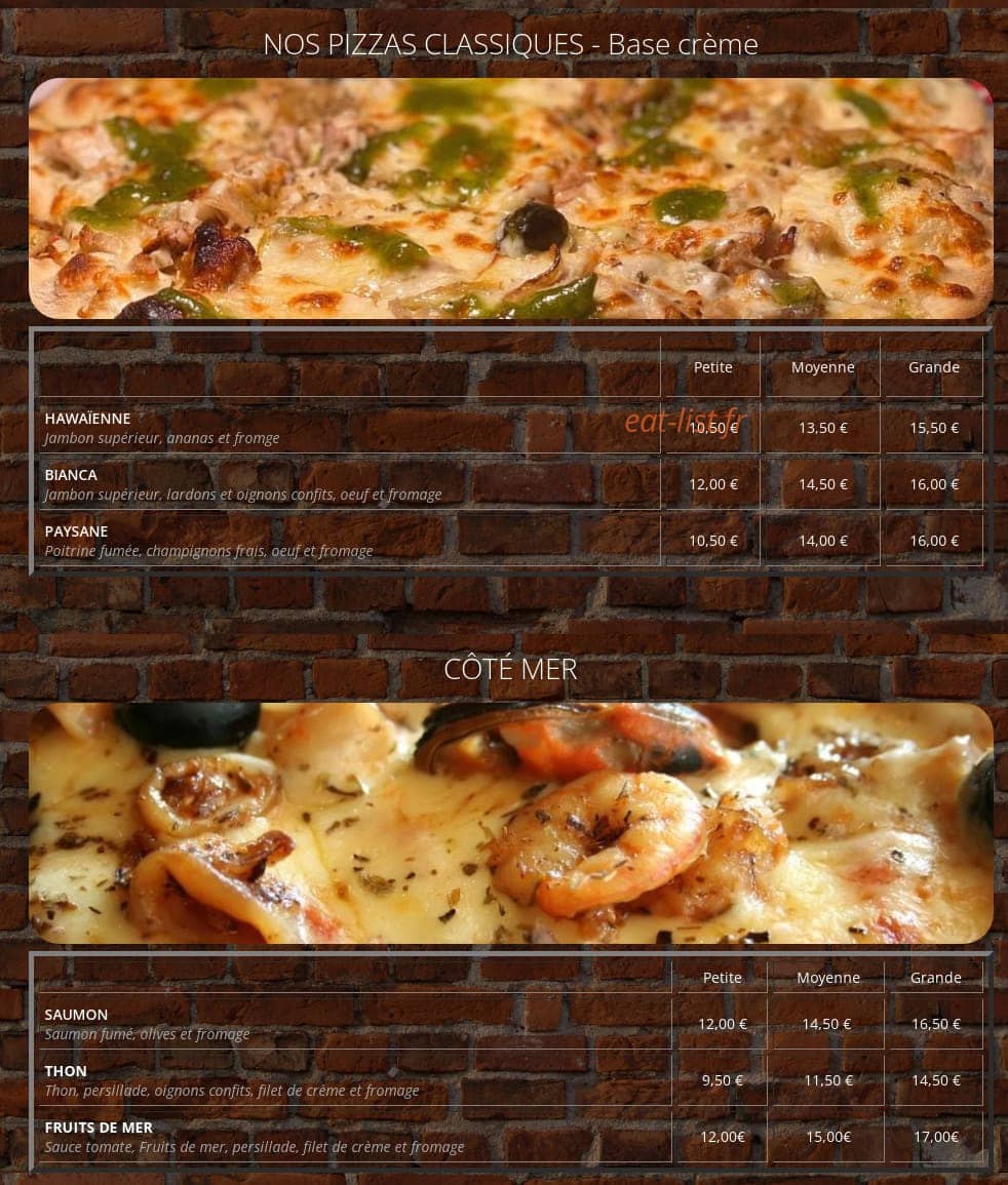 Pizza Mania — carte page 3