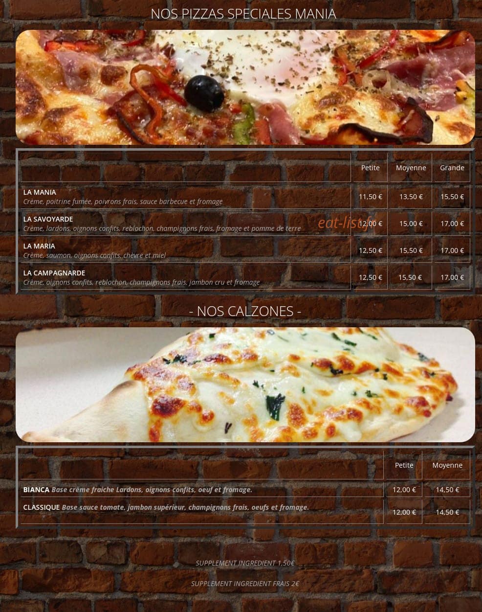 Pizza Mania — carte page 4