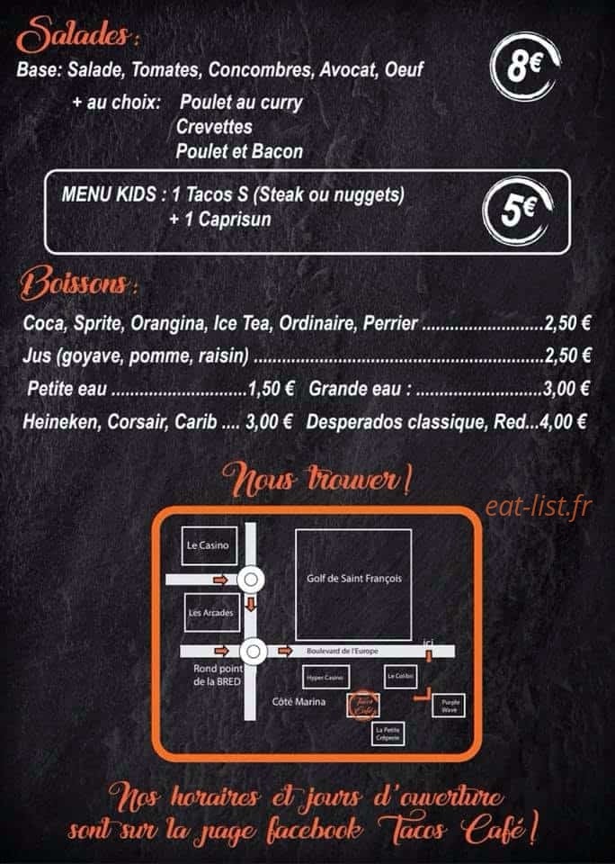 Tacos Café — carte page 2