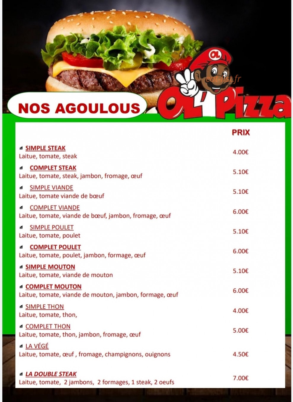 OL Pizza — carte page 4