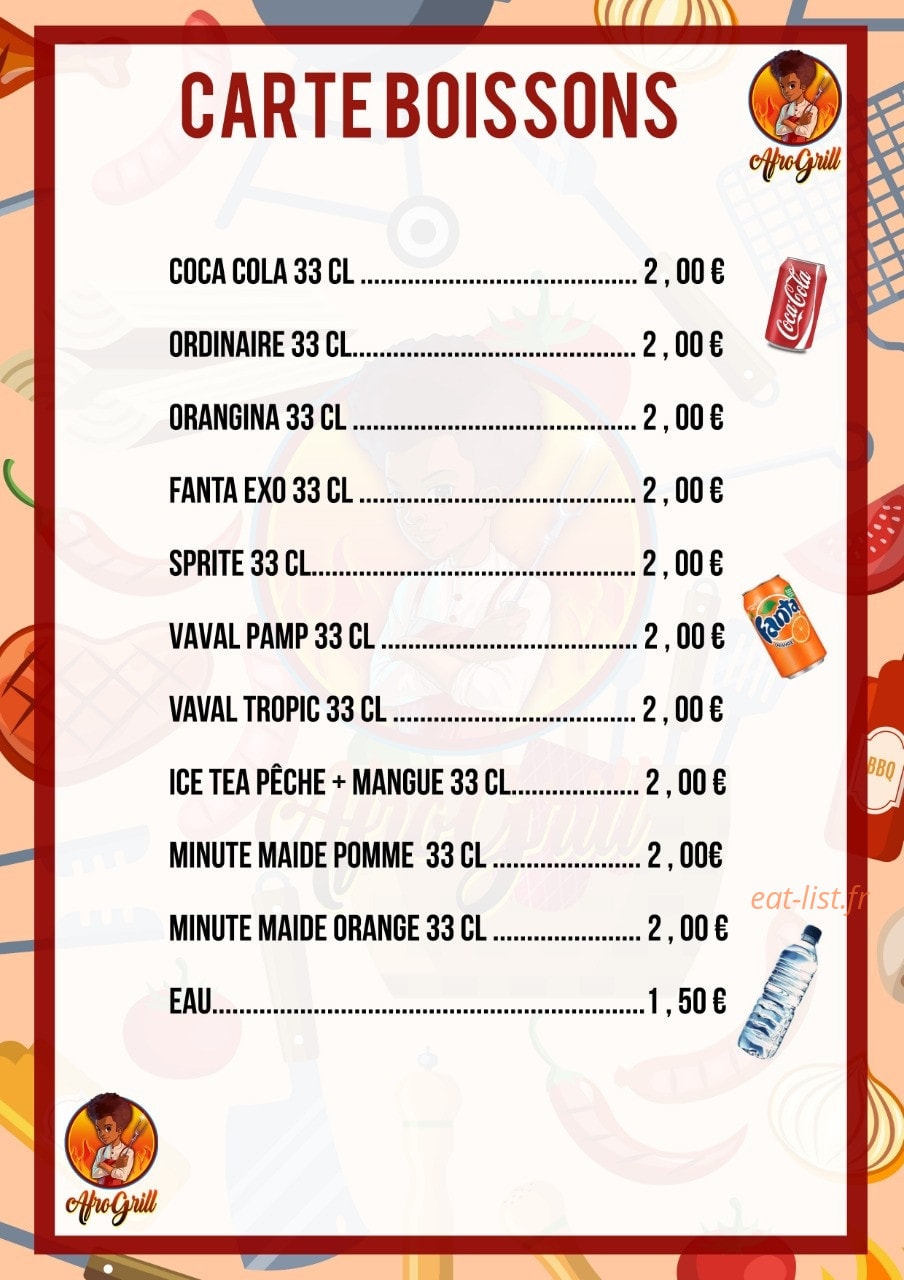 Afro Grill — carte page 2