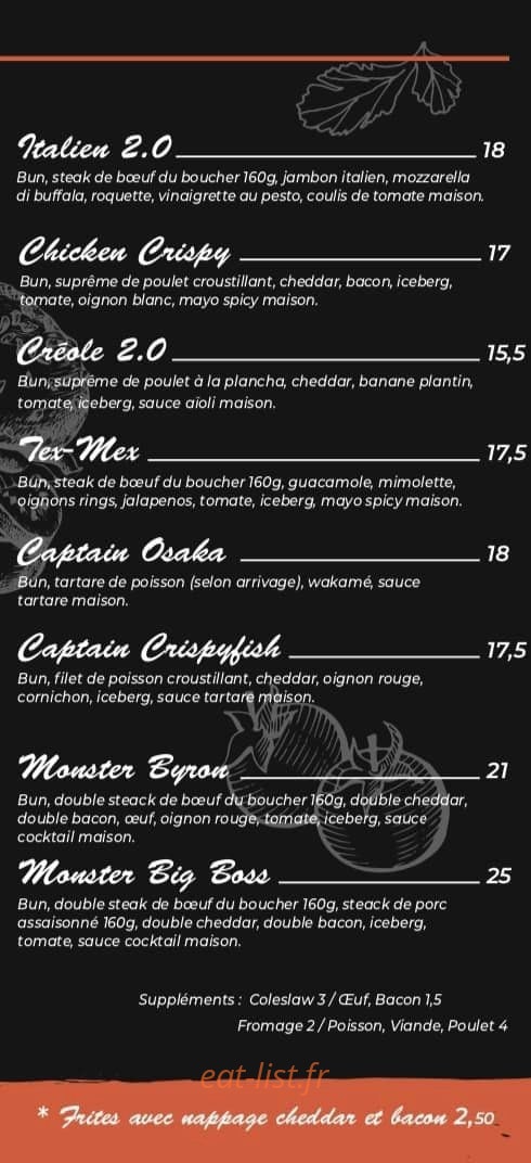 Byron Burger — carte page 3