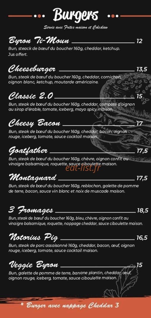 Byron Burger — carte page 2