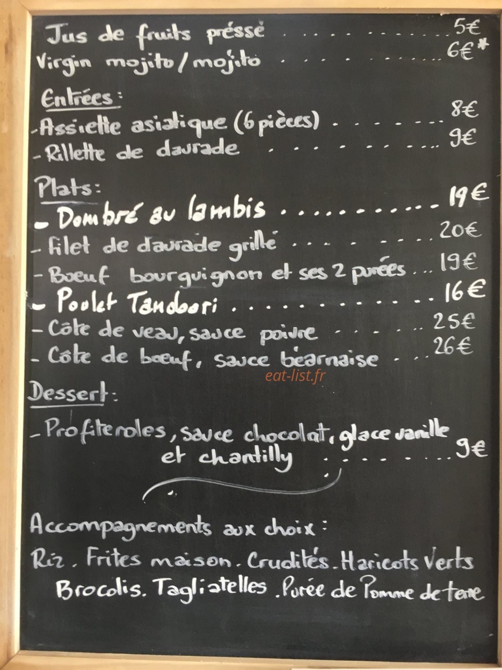 Café Bravo — carte page 1