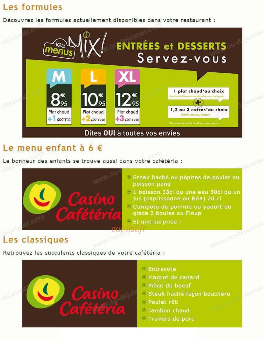 Casino cafétéria — carte page 1