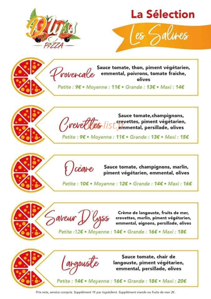 D'lyss pizza — carte page 8