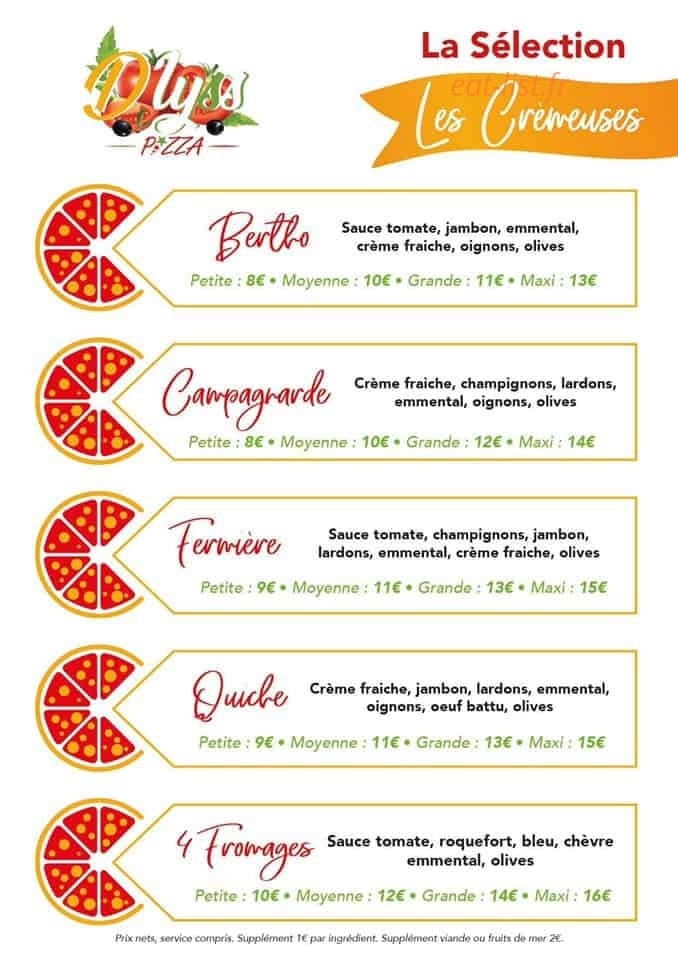 D'lyss pizza — carte page 9