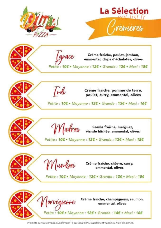 D'lyss pizza — carte page 10