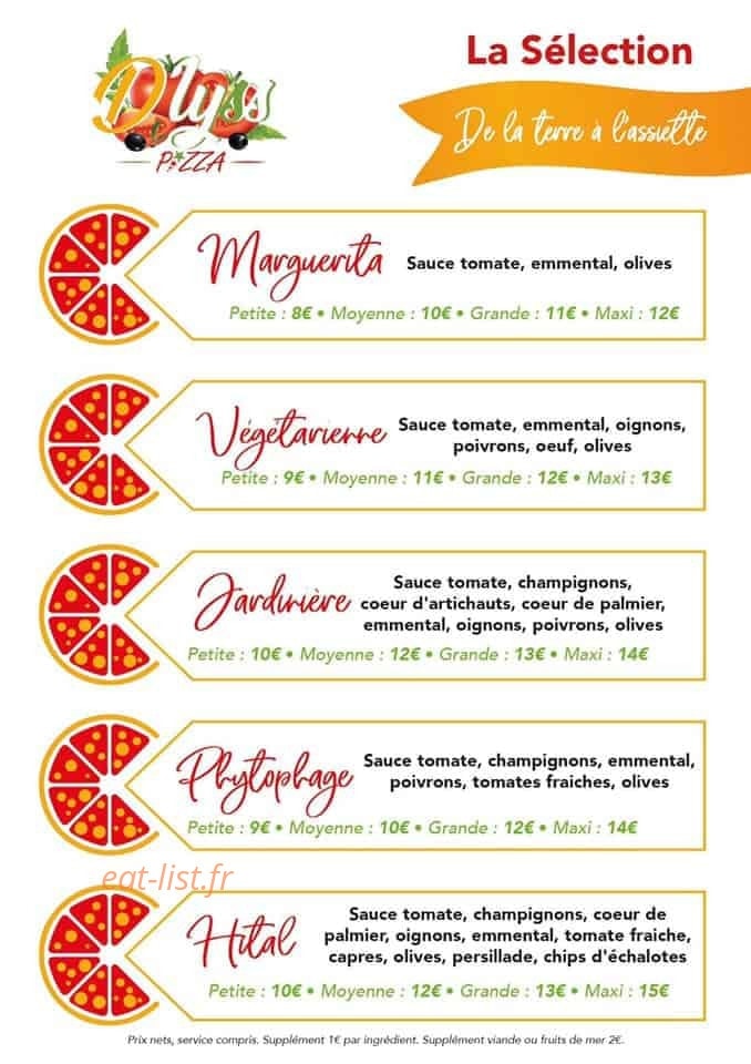 D'lyss pizza — carte page 6