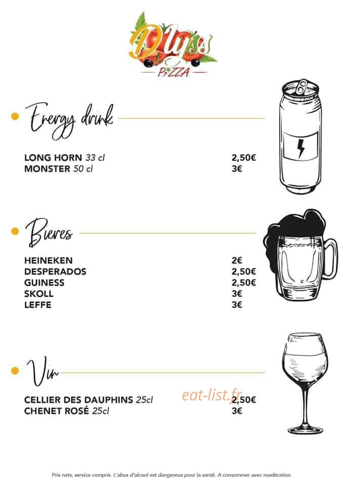 D'lyss pizza — carte page 13