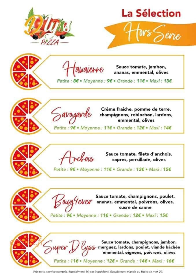 D'lyss pizza — carte page 2