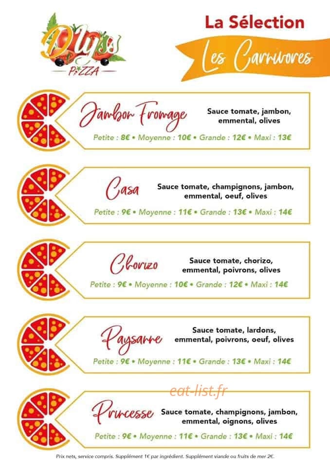 D'lyss pizza — carte page 4